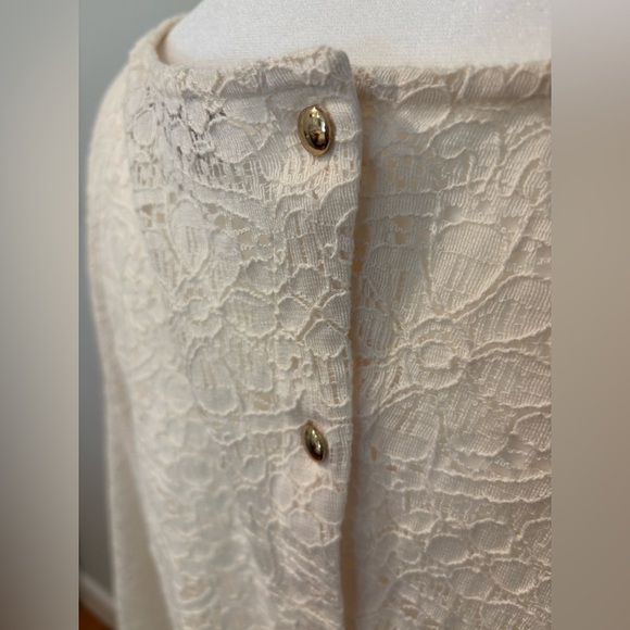 LOFT Cream Lace Blouse - Picture 5 of 9